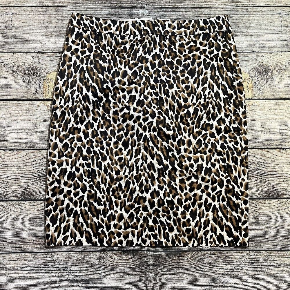 J Crew Women's 4 Perfect Pencil Skirt Leopard Print New Mobwife